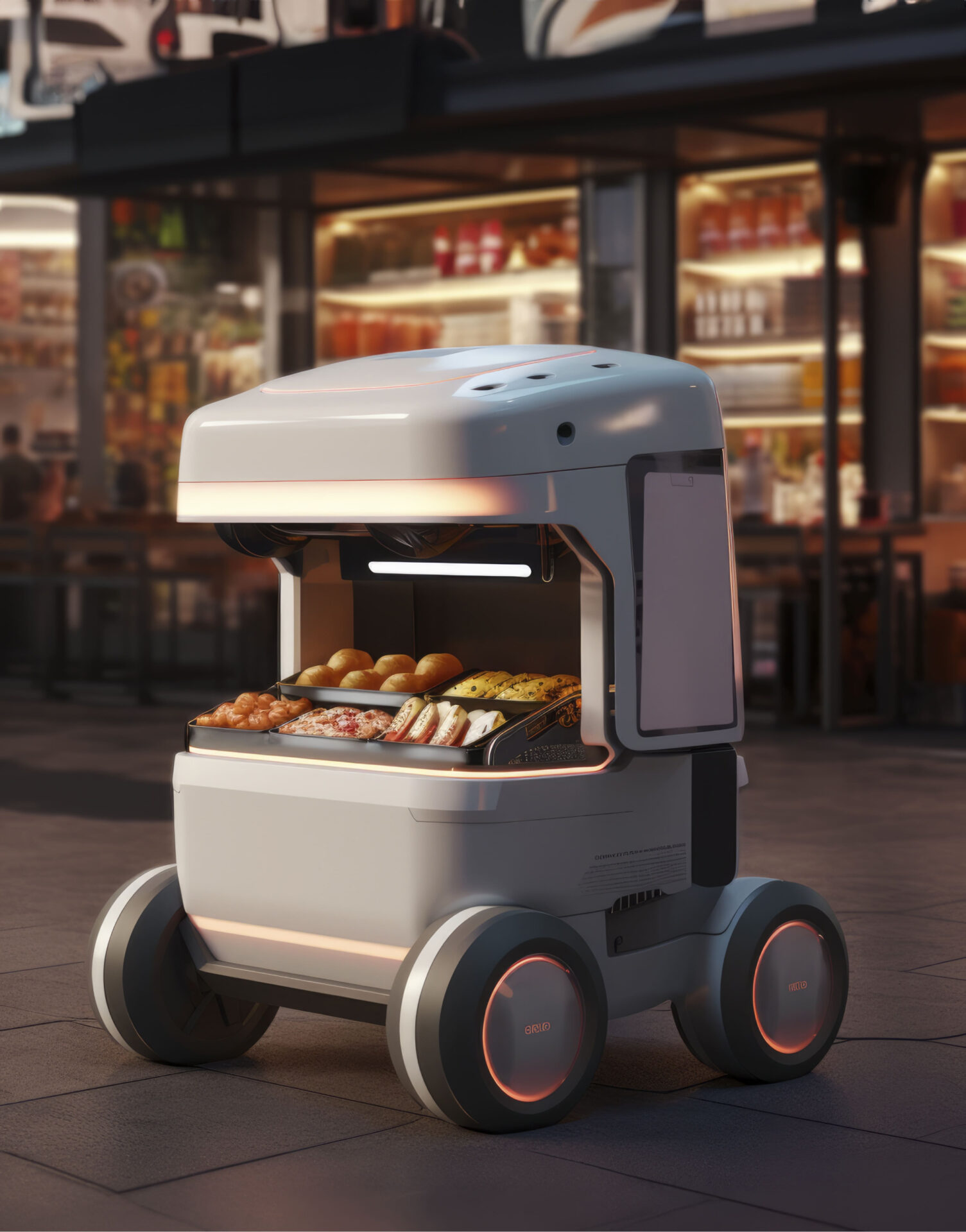 3d delivery robot working