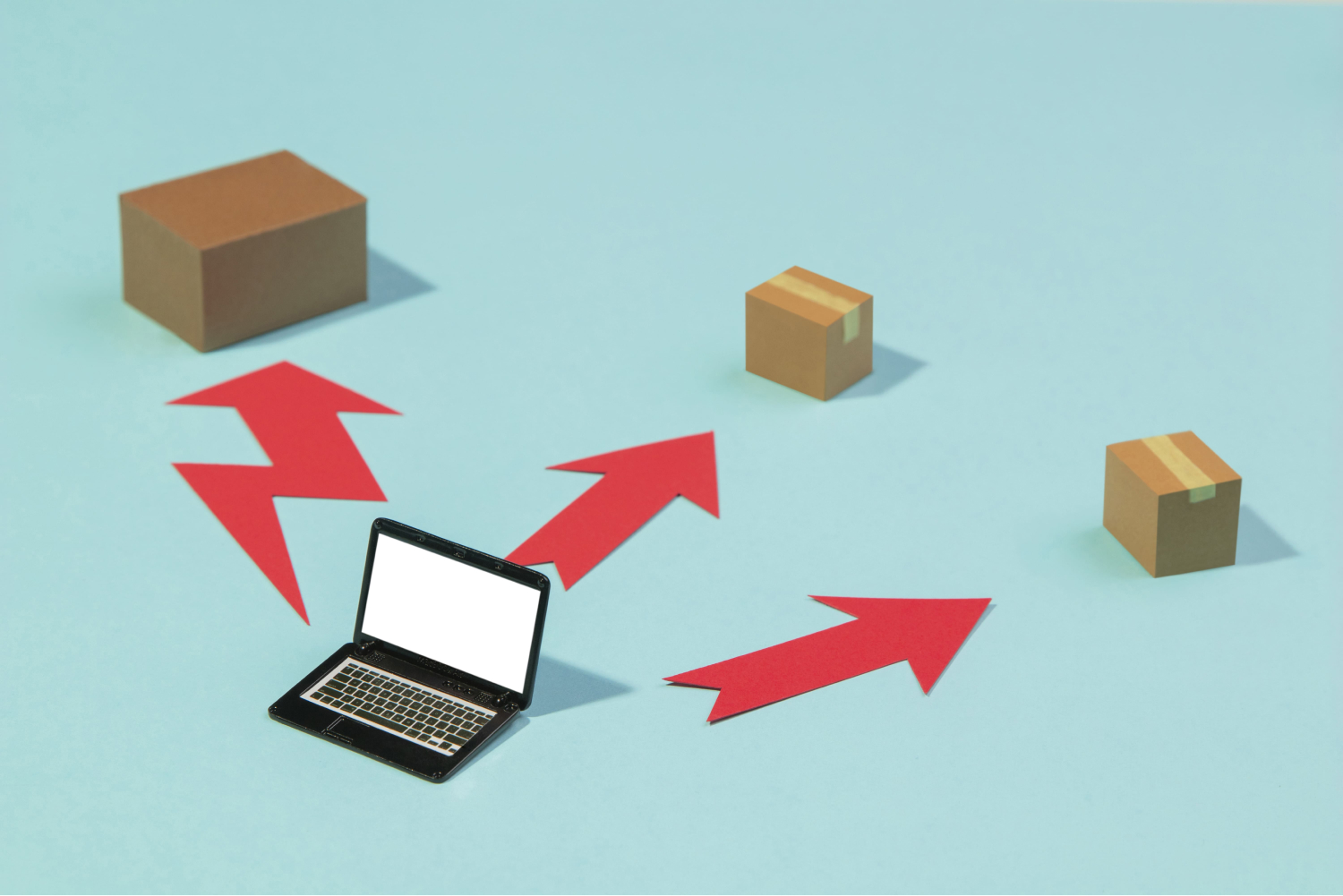 high angle boxes laptop arrangement 1